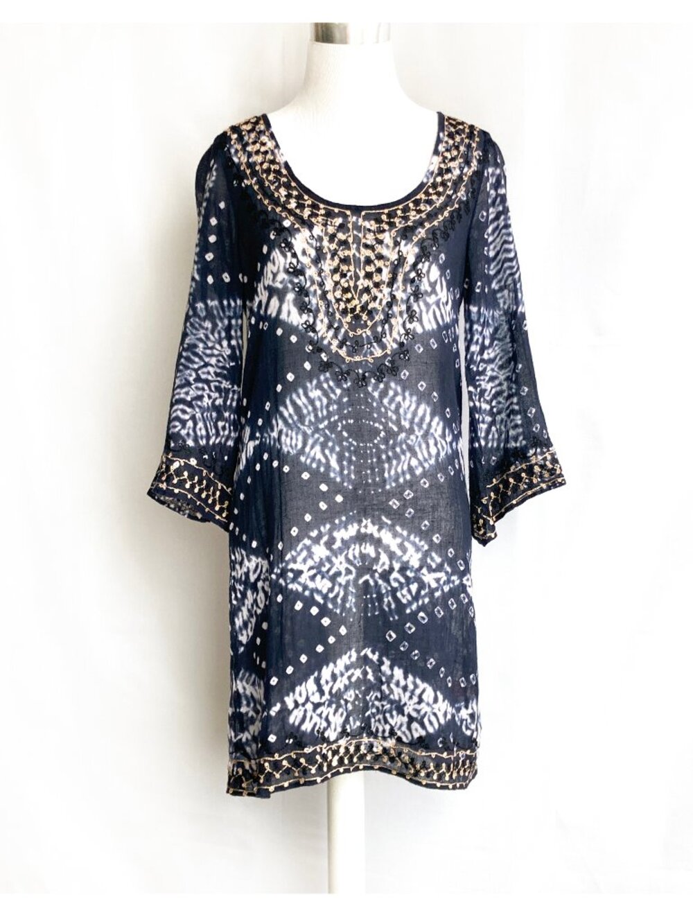 Calypso St. Barth Cotton Tie-Dye CoverUp with Embroidery